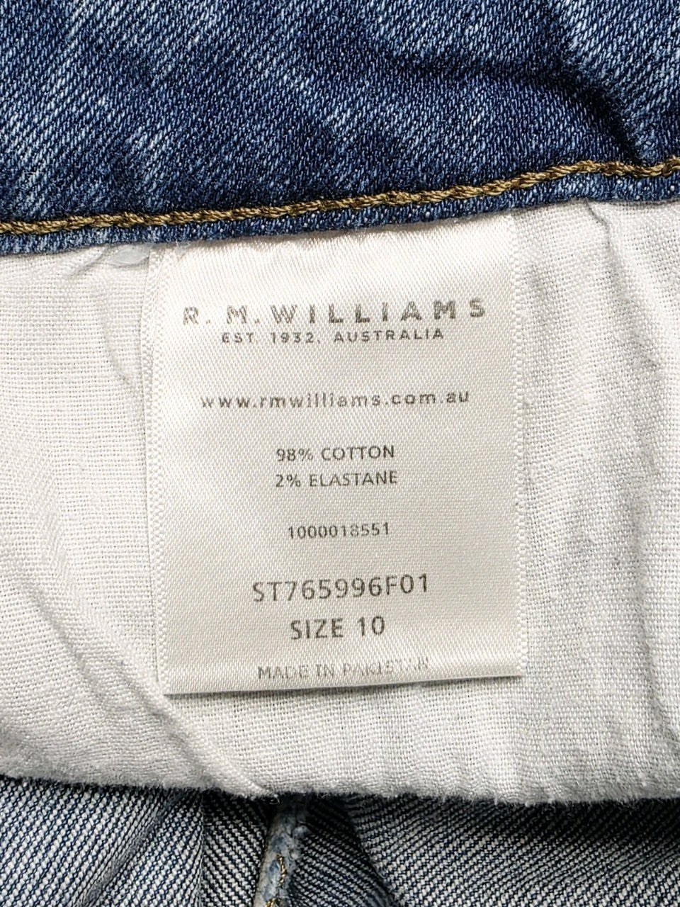 R.M. Williams Denim Shorts Ladies Size 10