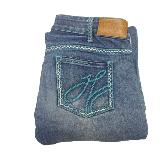 Hitchley & Harrow Jeans Women's 27x35 Blue Bootcut Denim Embroidered Pockets