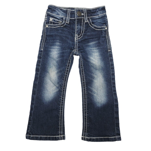 Pure Western Jeans Girls 2 Blue Straight Regular Denim Rhinestone Back Pockets