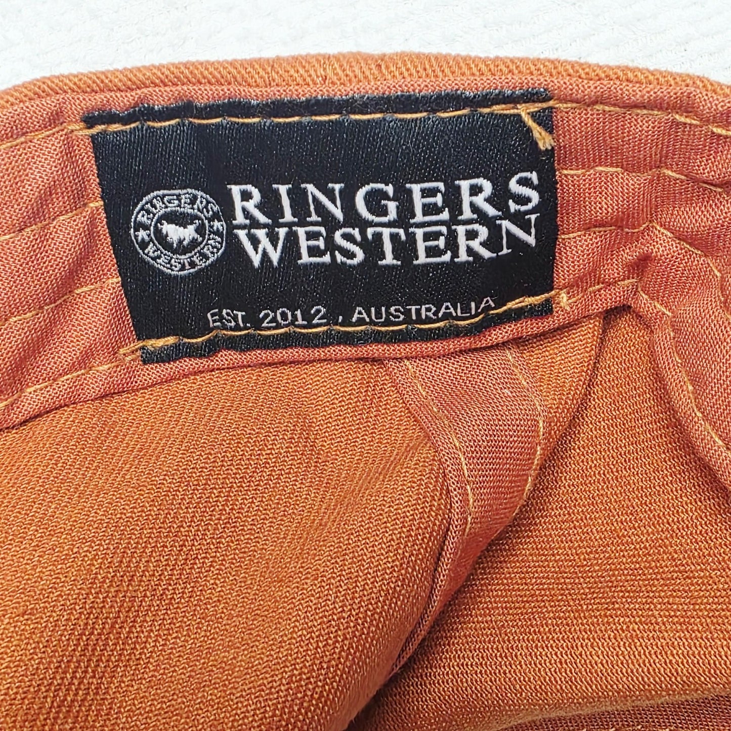 Ringers Western Hat Cap Snap Back Orange Logo Embroidered Women's Twill Western