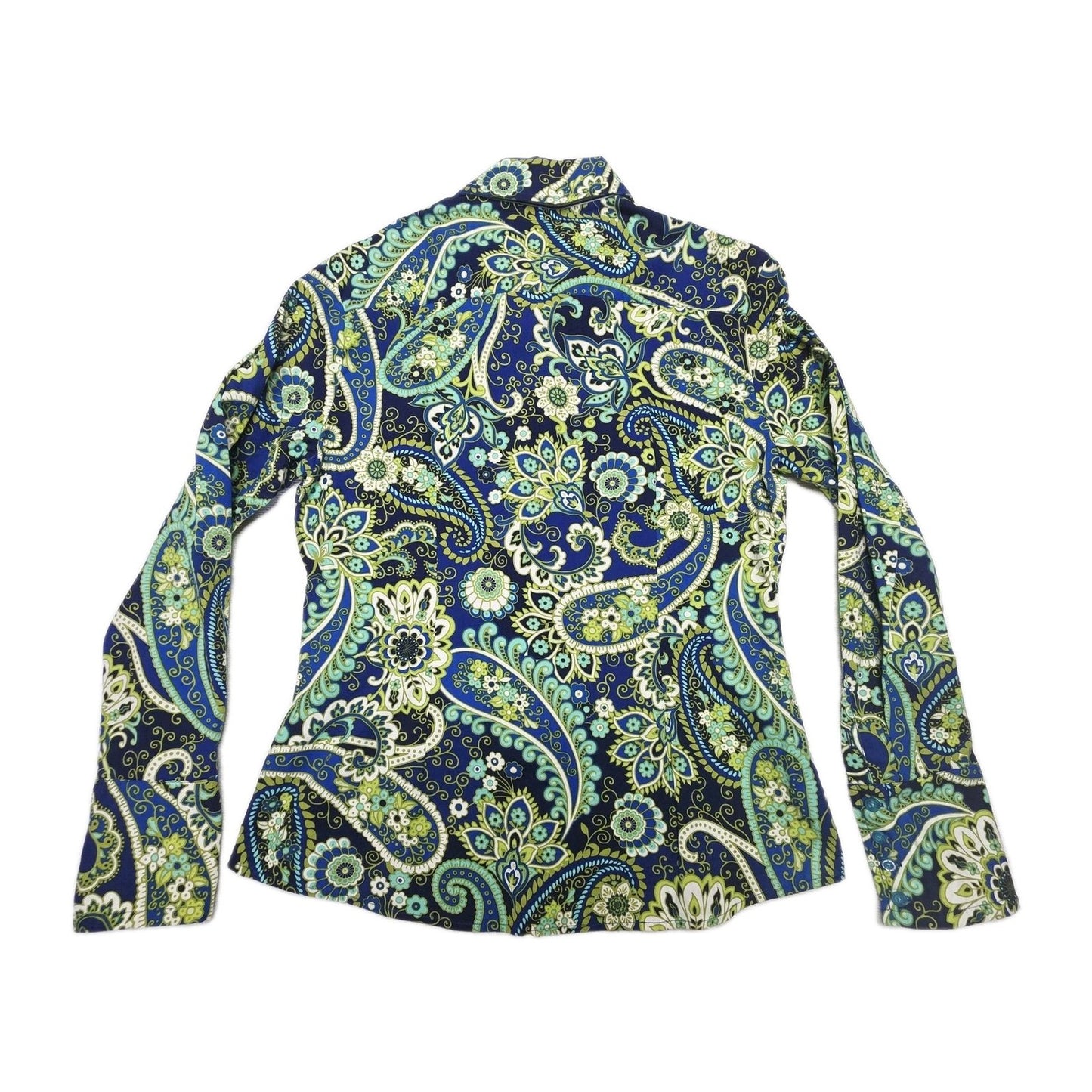Hitchley & Harrow Shirt Women's 14 Long Sleeve Button Up Paisley Cotton