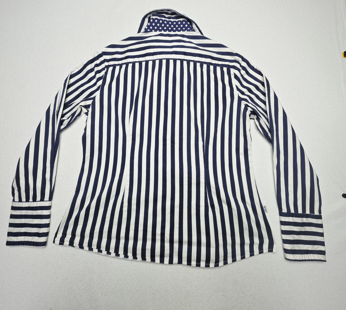 Hitchley & Harrow Shirt Women's 14 Blue Long Sleeve Button Up Cotton Striped