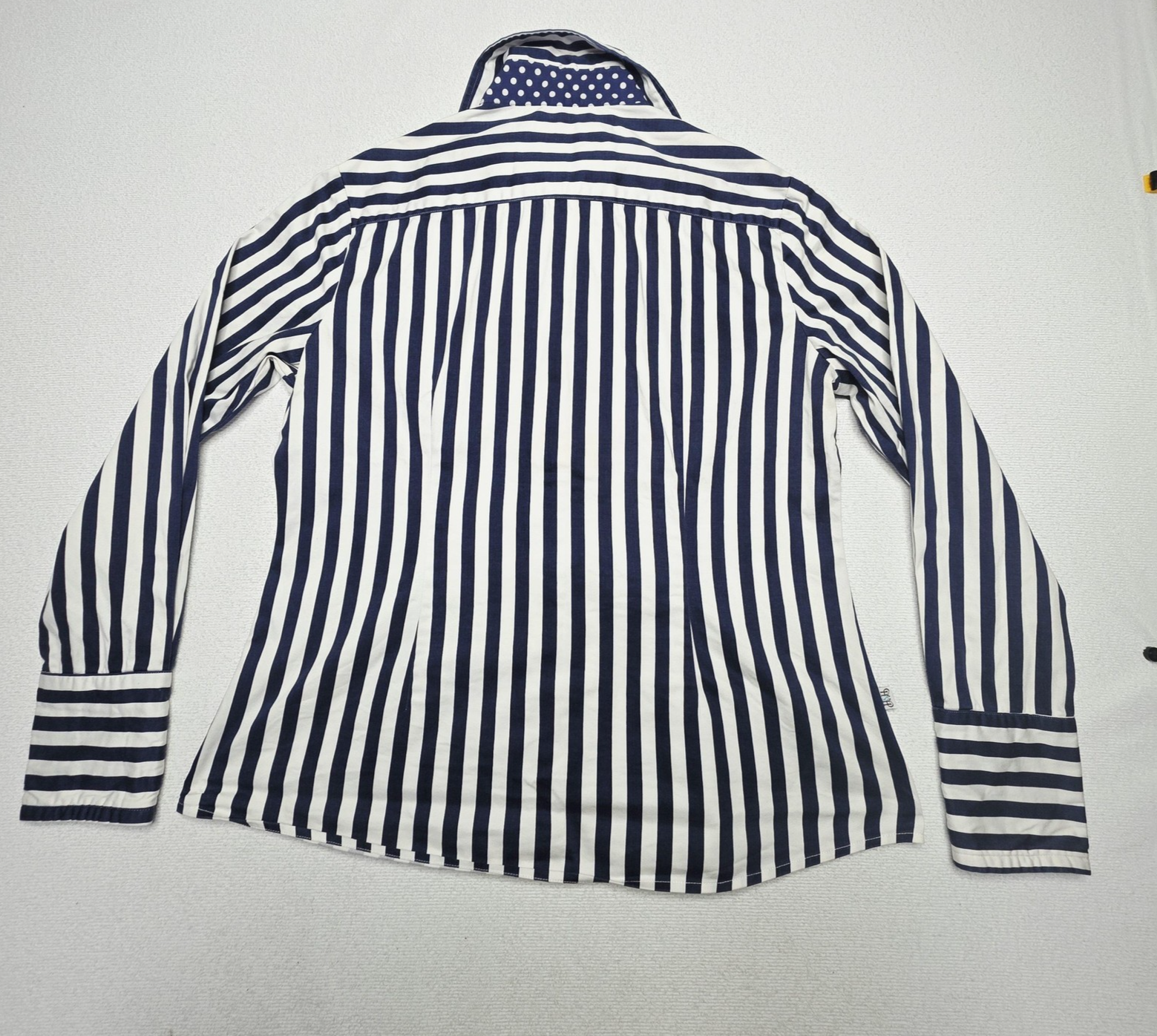 Hitchley & Harrow Shirt Women's 14 Blue Long Sleeve Button Up Cotton Striped
