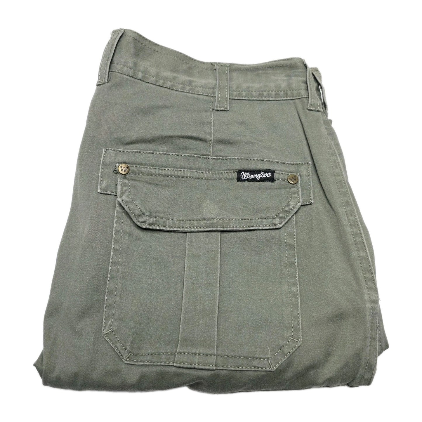 Wrangler Shorts Men's 32 Green Cargo Canvas Cotton Elastane Workwear Casual