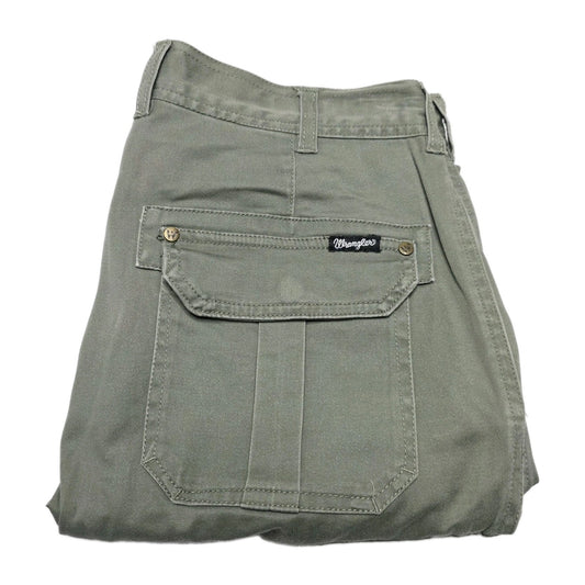 Wrangler Shorts Men's 32 Green Cargo Canvas Cotton Elastane Workwear Casual