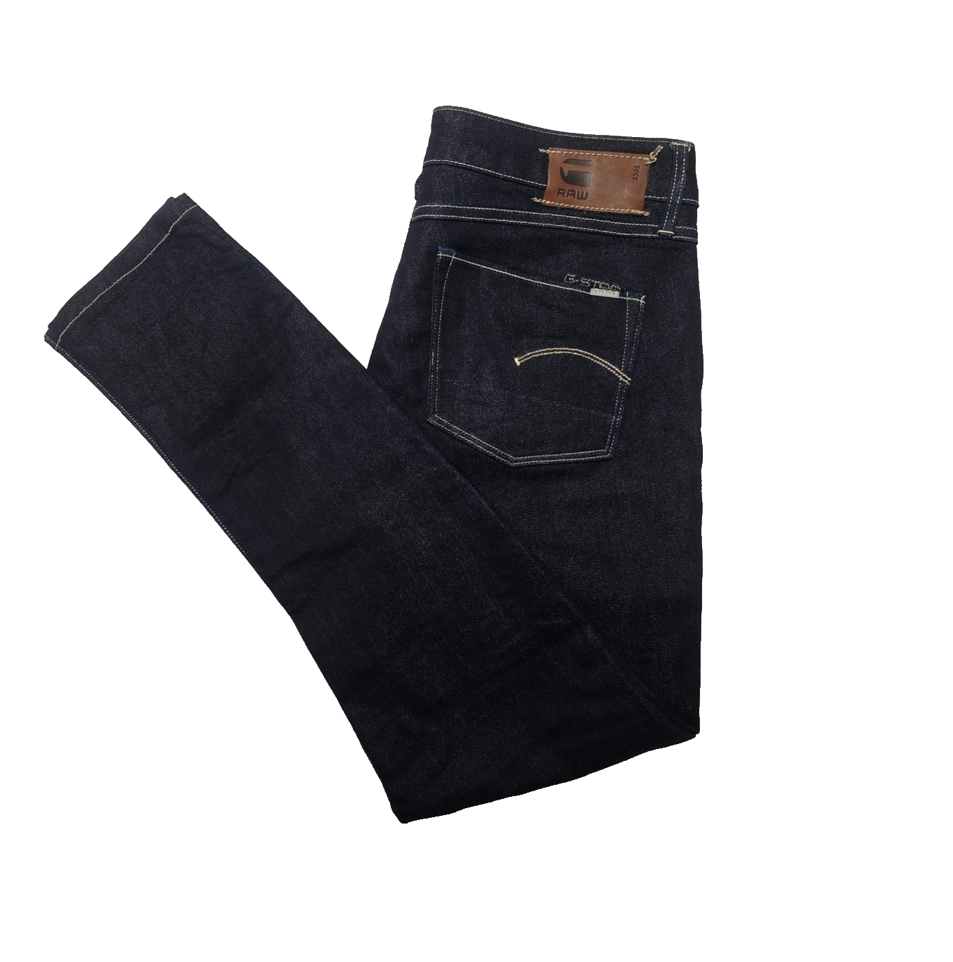G-Star RAW Jeans Women's 30x29 Blue 3301 Skinny Raw Denim Slim Pockets Logo