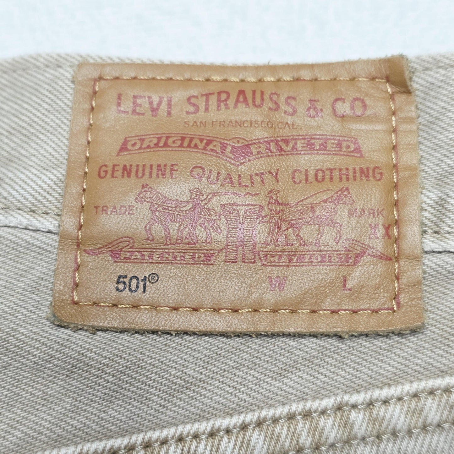 Levi's Jeans Women's 26x30 Beige 501 Straight Button Fly Premium