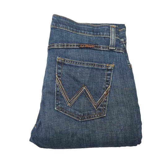 Wrangler Jeans  5/6 X 29 Blue Medium Wash Bootcut Stretch Denim Pockets