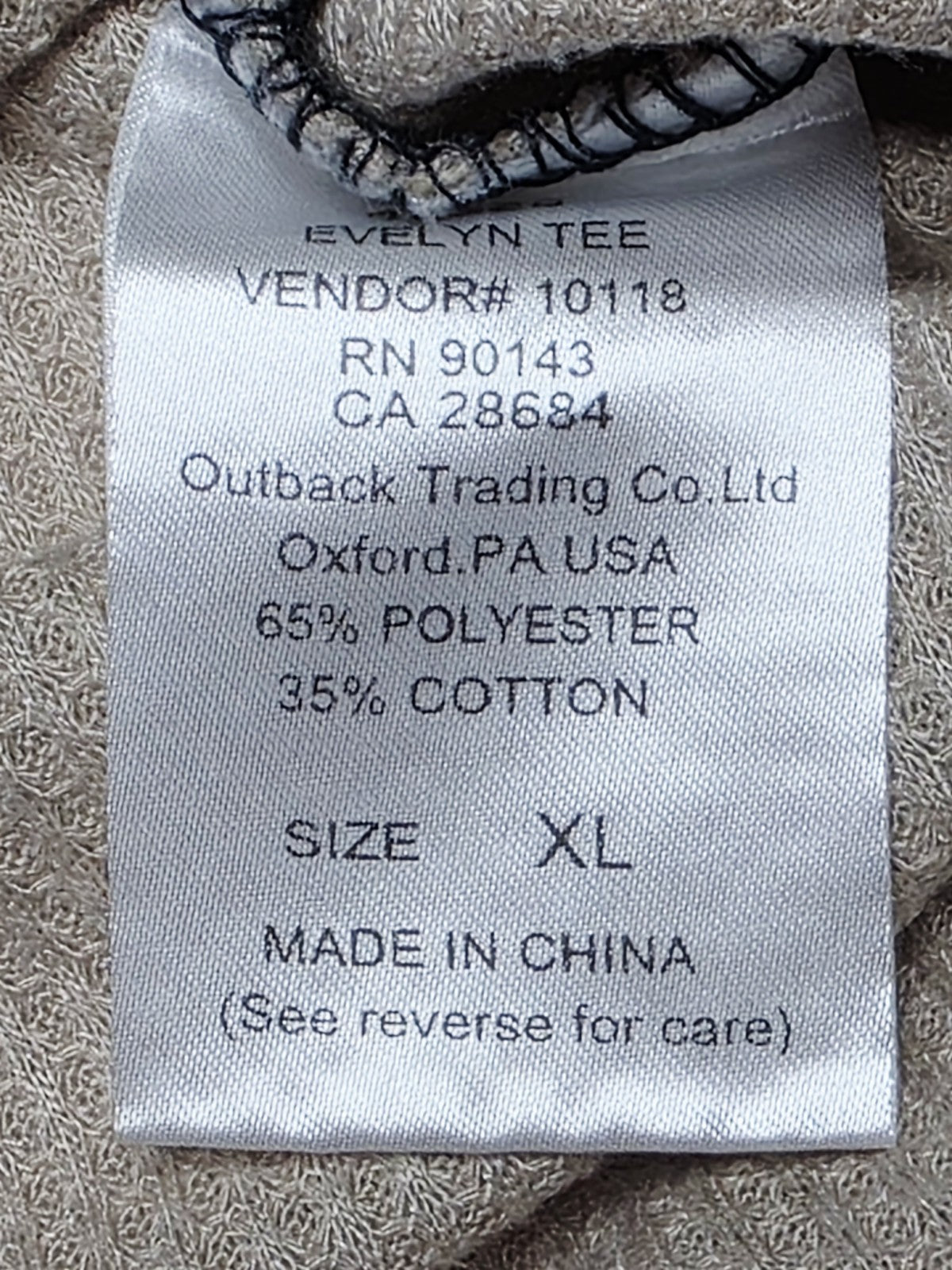 Outback Trading Co Long Sleeve Evelyn Tee Cowgirl Shirt Ladies Size XL