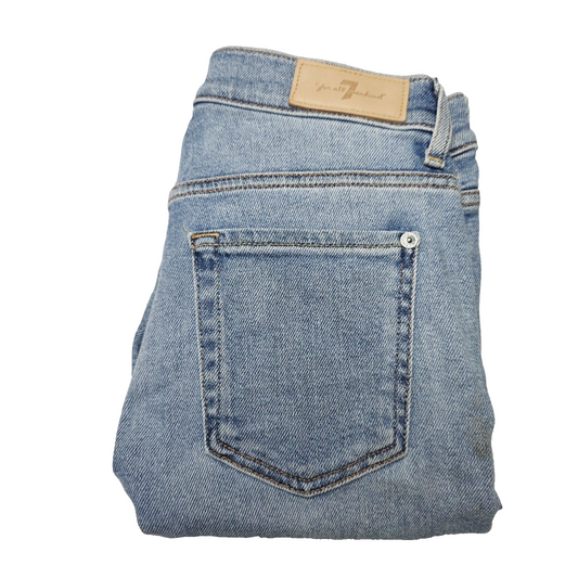 7 For All Mankind Jeans Women's 26 Blue The Ankle Skinny Luxe Vintage Raw Hem