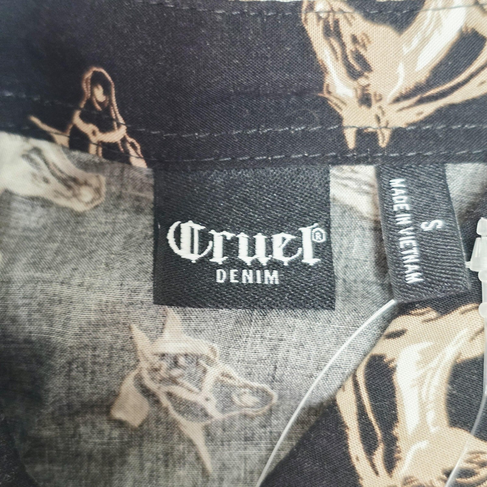 Cruel Denim Shirt Women's S Black Long Sleeve Snap Button Horse Print Western