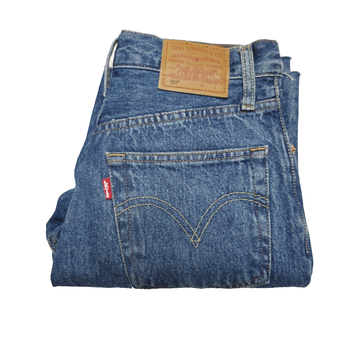 Levi's Shorts Women's 8 Blue Denim 501 Cut Off Button Fly Raw Hem Casual