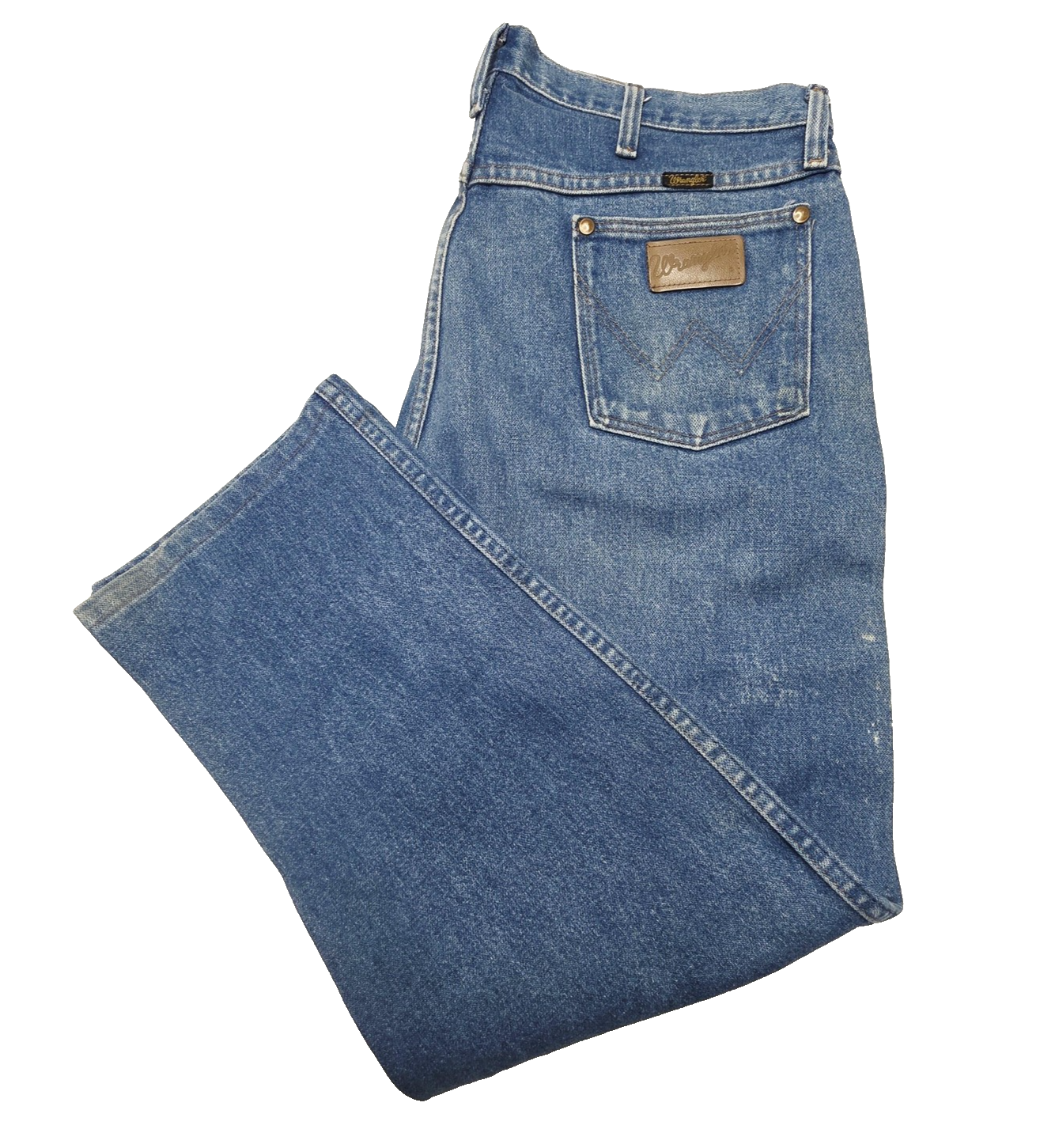 Wrangler Jeans Men's 36x27 Blue Straight Regular Denim Logo Zip Fly 13MWZPW