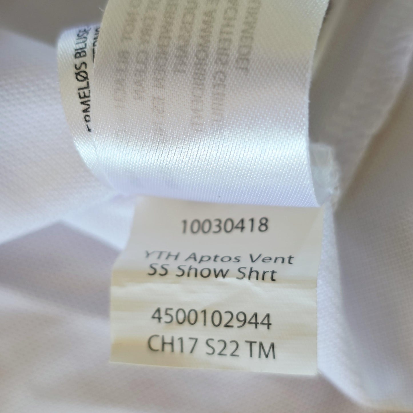 Ariat Polo Girls 12 White Short Sleeve Aptos Vent SS Snap Show Shirt Riding Top