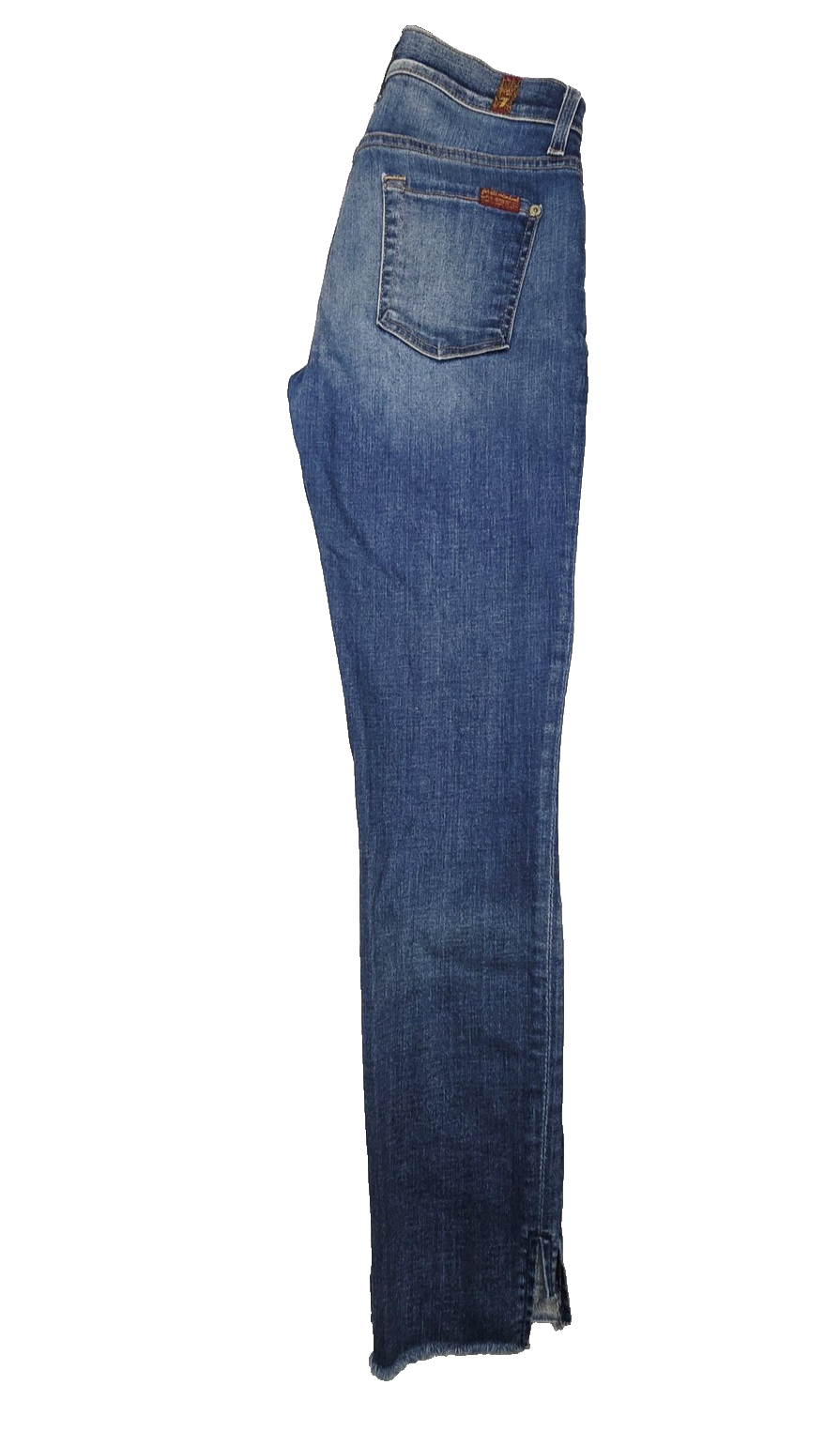 7 For All Mankind Jeans Women's 26x27 Blue The Ankle Skinny Distressed Raw Hem