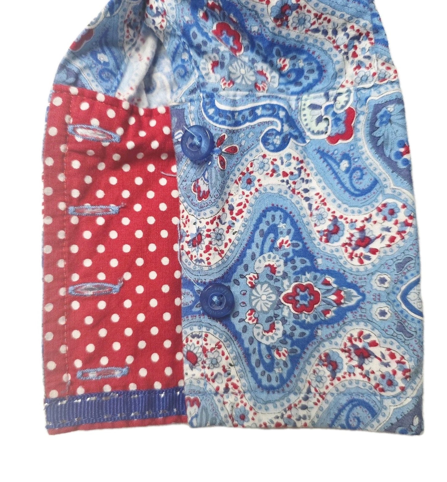 Hitchley & Harrow Shirt Women's 8 Blue Long Sleeve Button Up Paisley Cotton