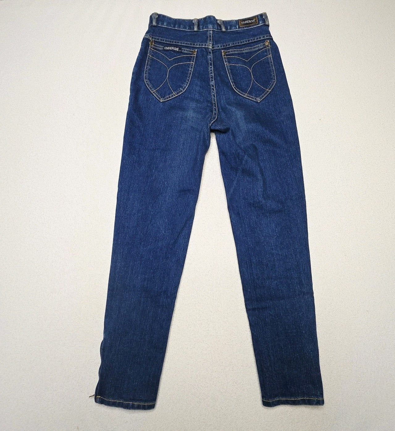 Faberge Jeans Women's 10 Blue High Rise Tapered Ankle Zip Pockets Vintage