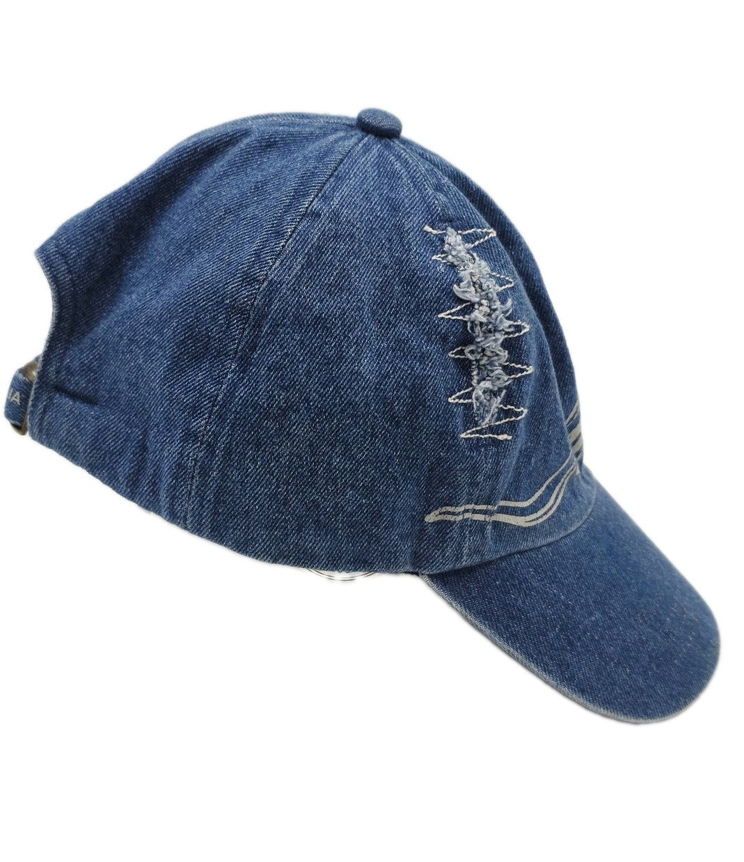 R.M. Williams Hat Cap Strap Back Blue Denim Longhorn Logo One Size Unisex