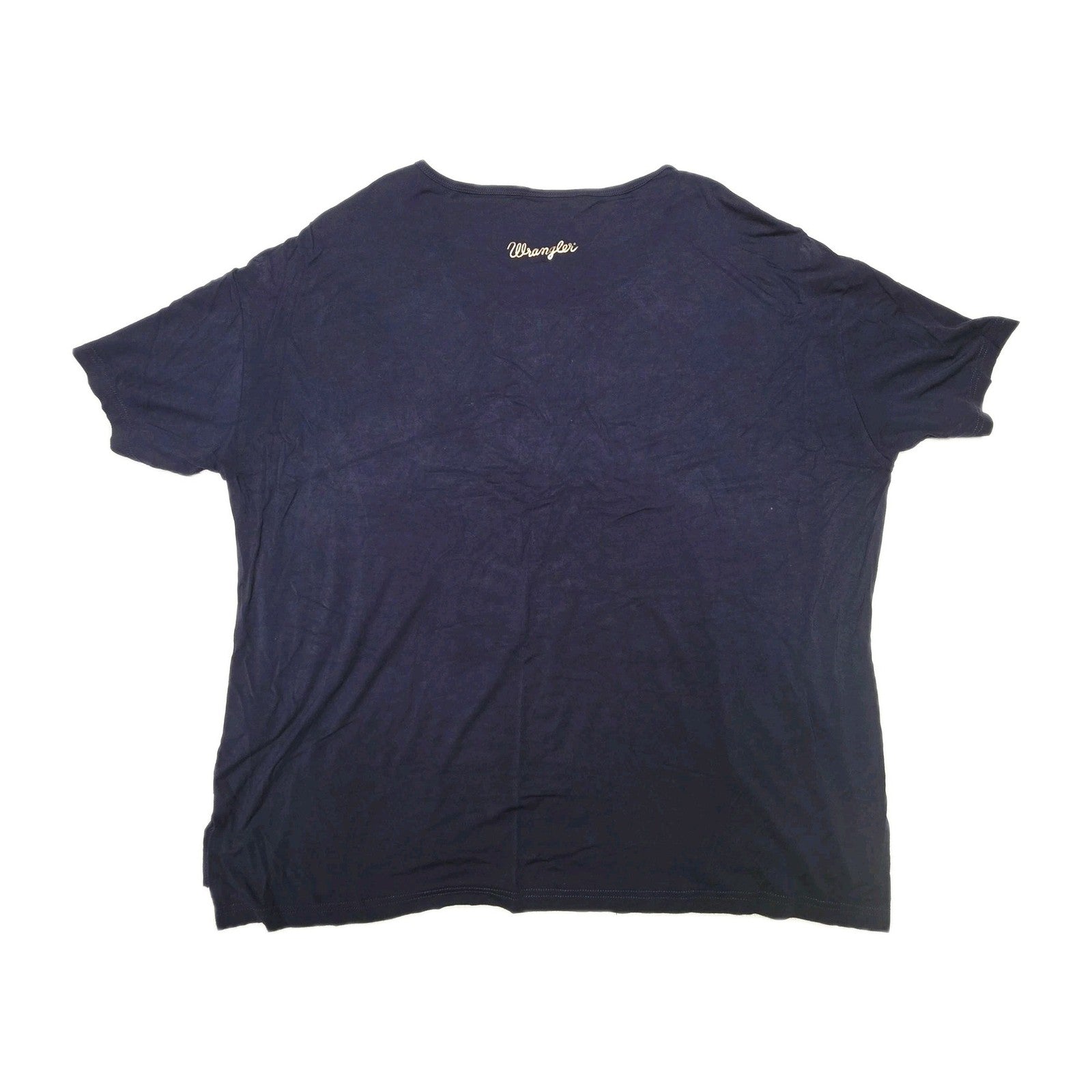 Wrangler T-Shirt Women's 20 Blue Logo Long Live Cowgirls Scoop Neck NWOT