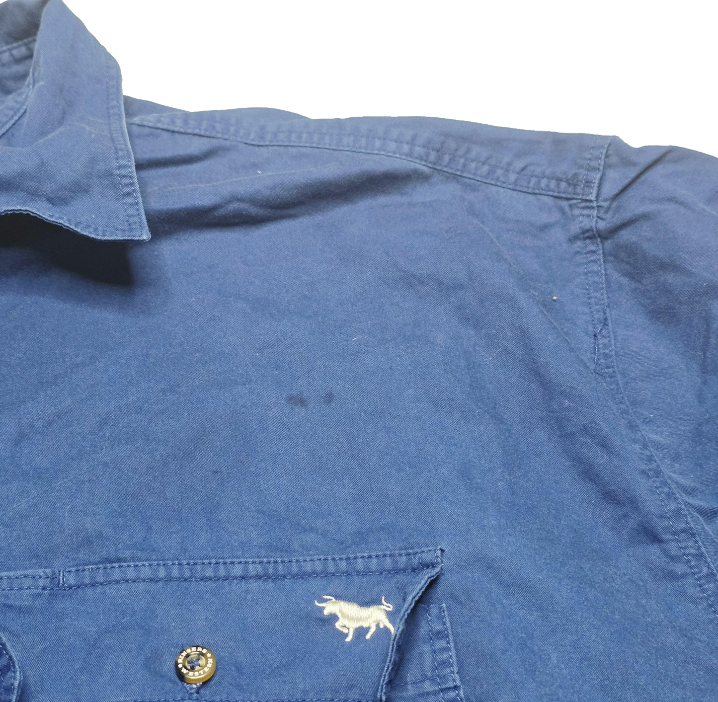 Ringers Western Shirt Men's 5XL Blue Short Sleeve button Front Western Casual
