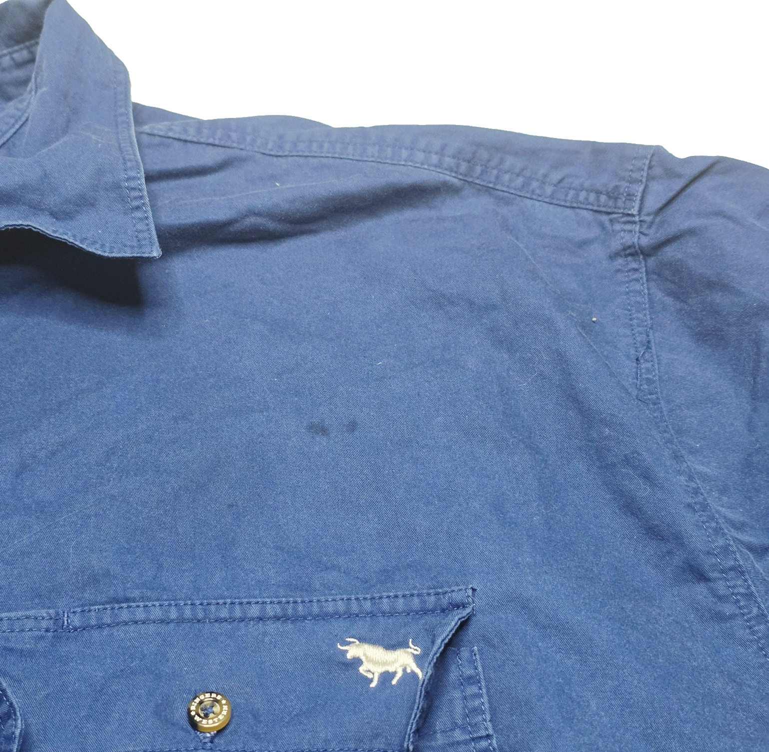 Ringers Western Shirt Men's 5XL Blue Short Sleeve button Front Western Casual