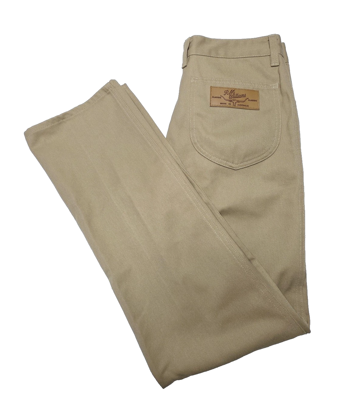 R.M. Williams Pants Men's 32R Beige Straight Classic Cotton Denim Workwear TJ191