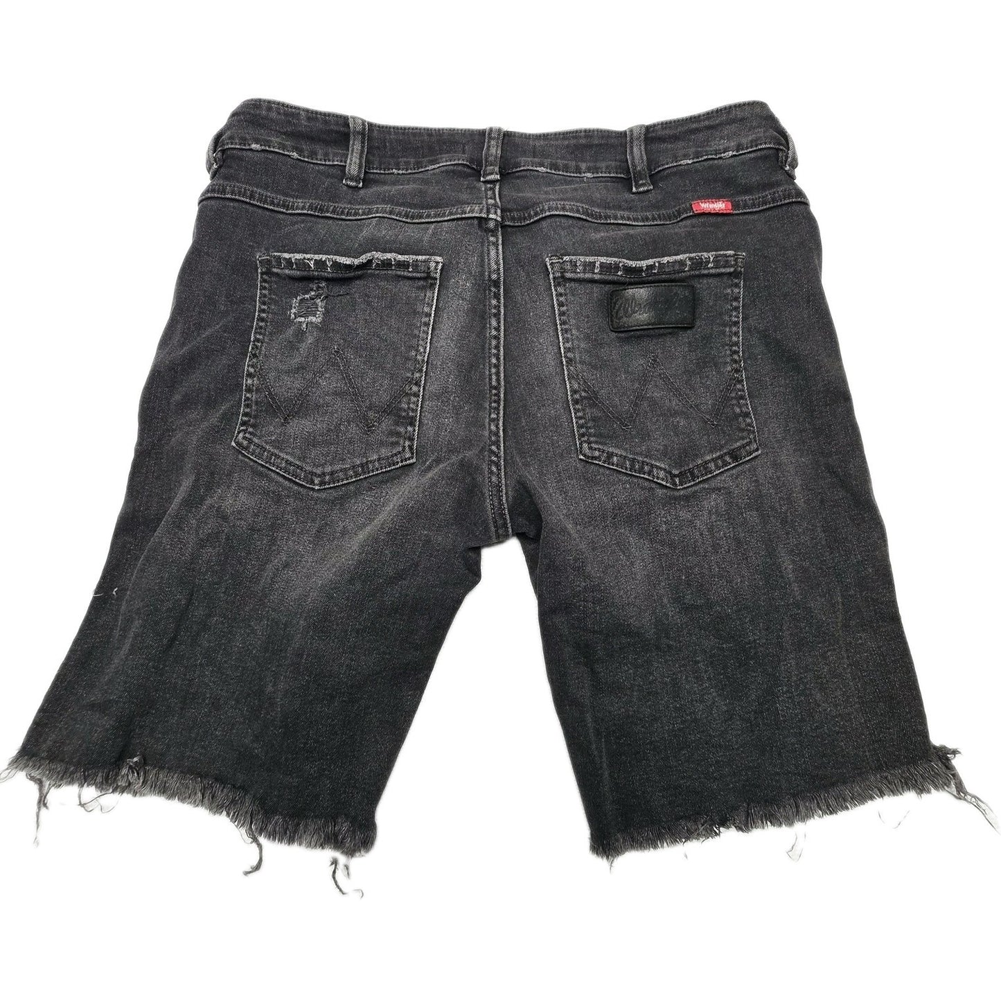 Wrangler Shorts Men's 33 Black Distressed Denim Bermuda Summer Casual