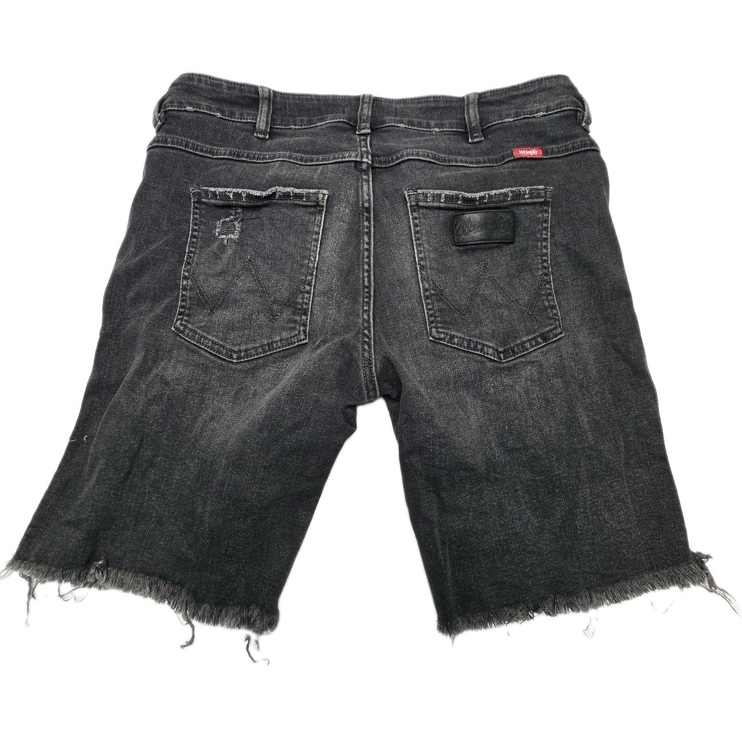 Wrangler Shorts Men's 33 Black Distressed Denim Bermuda Summer Casual