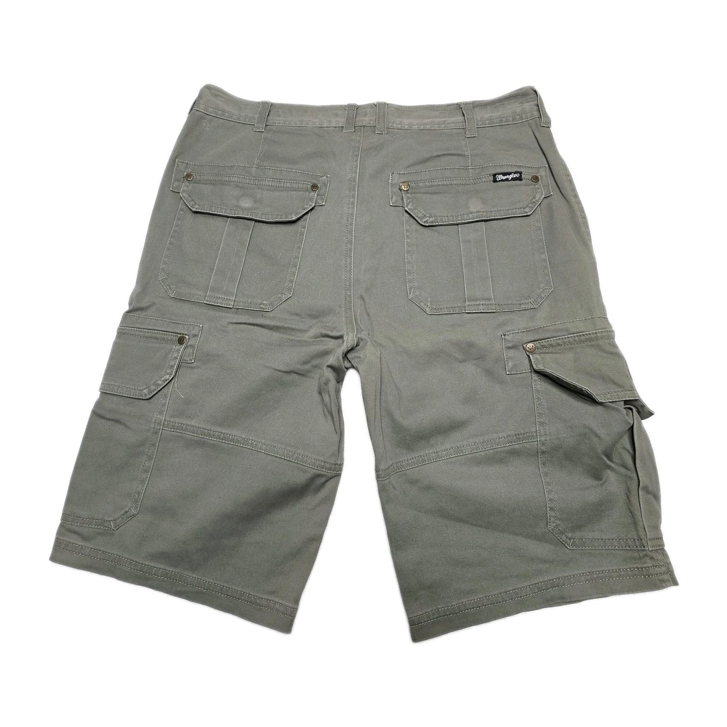 Wrangler Shorts Men's 32 Green Cargo Canvas Cotton Elastane Workwear Casual