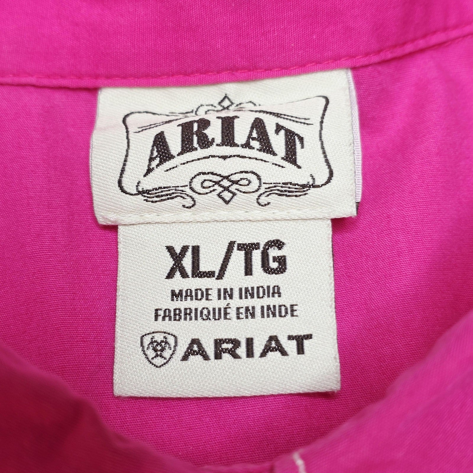 Ariat Shirt Women's XL Pink Long Sleeve Snap Button Western Embroidered Paisley