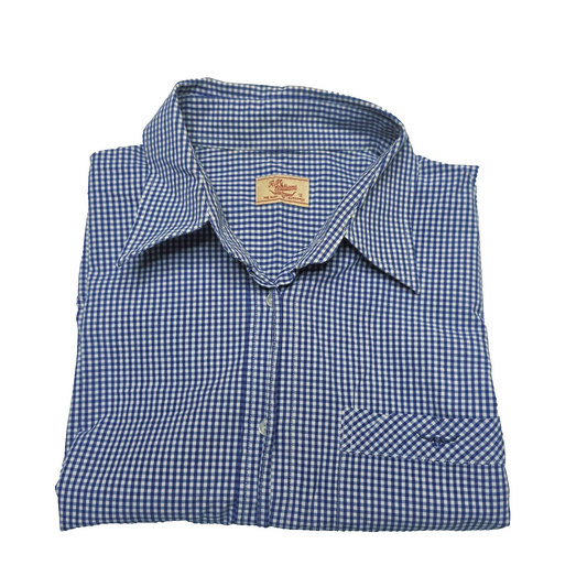 R.M. Williams Shirt Women's 12 Blue Sleeveless Button Up Check Cotton Casual