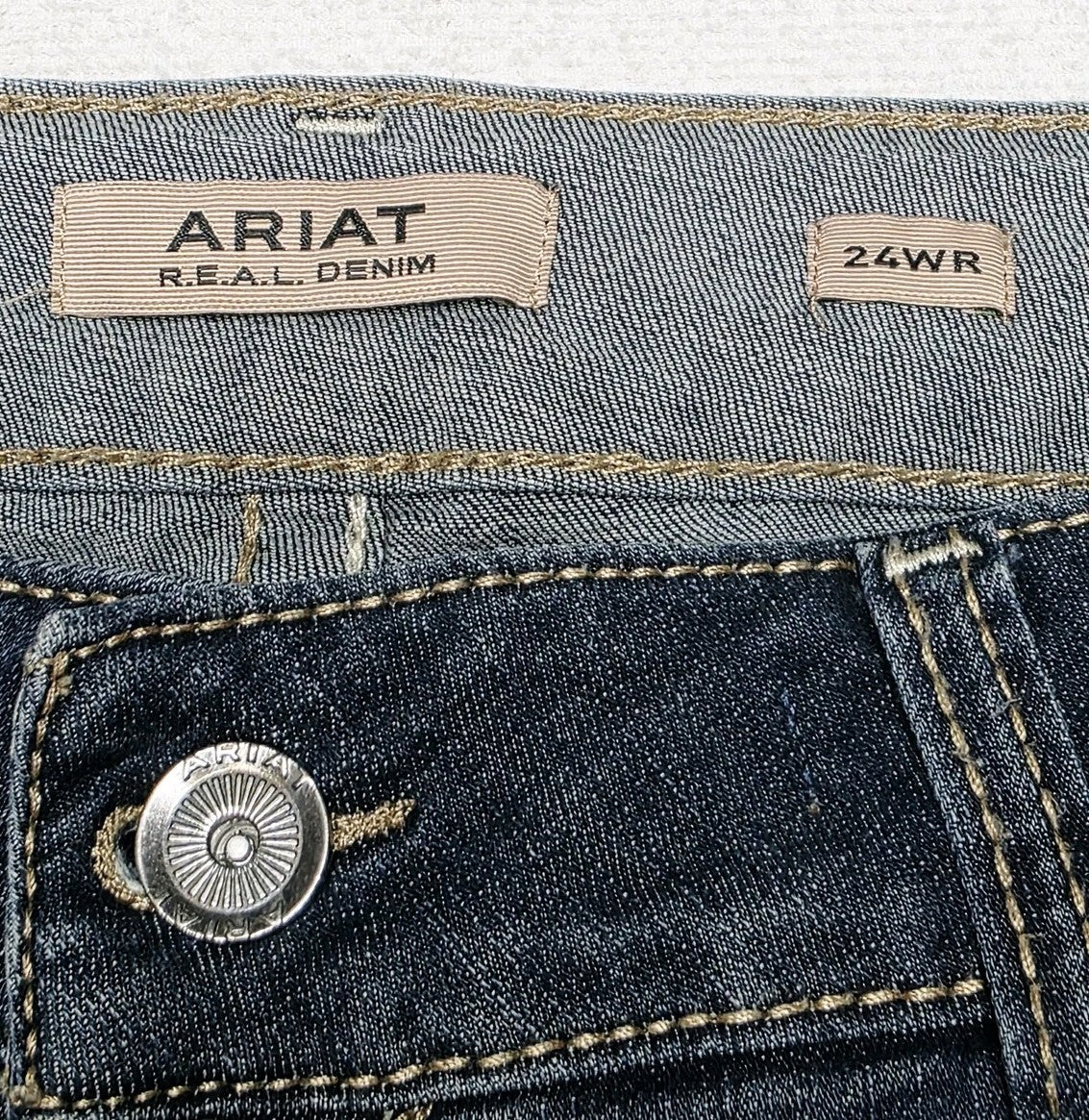 Ariat R.E.A.L. Perfect Rise Boot Jeans Woman's 24 Plus Blue Stretch 44x33