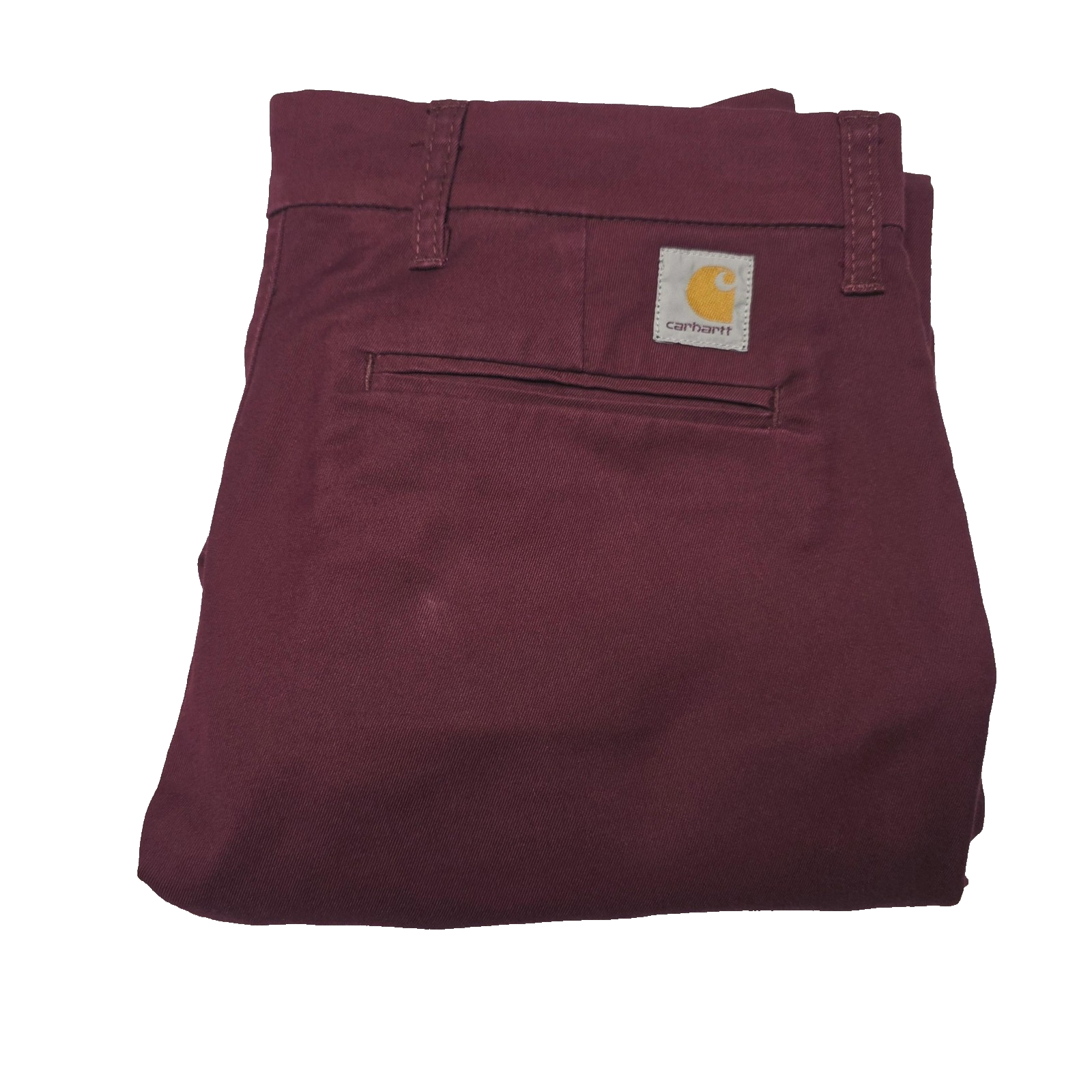 Carhartt Sid Pant Jeans Men's 34x32 Maroon Slim Tapered Stretch Cotton Zip Fly