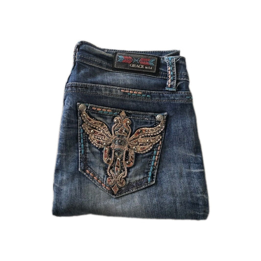 Grace In LA  Easy Fit Bootcut Ladies Denim Jeans Size 30