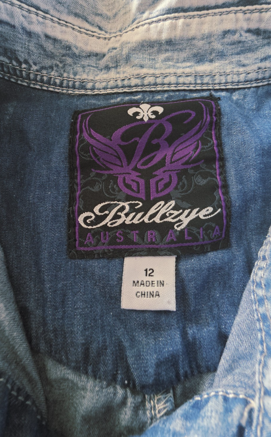 Bullzye Arena Long Sleeve Denim Shirt Ladies Size 12