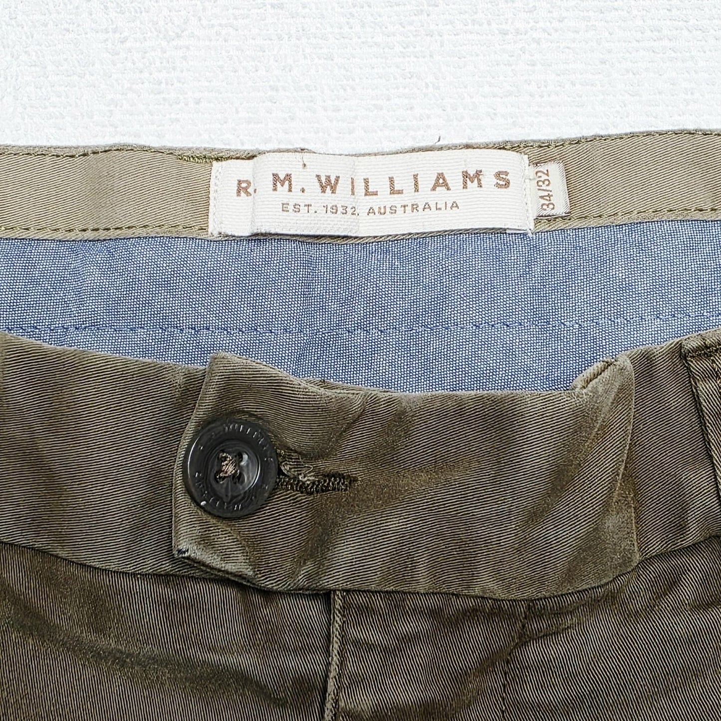 R.M. Williams Jeans Men's 34x31 Brown Tapered Slim Stretch Cotton