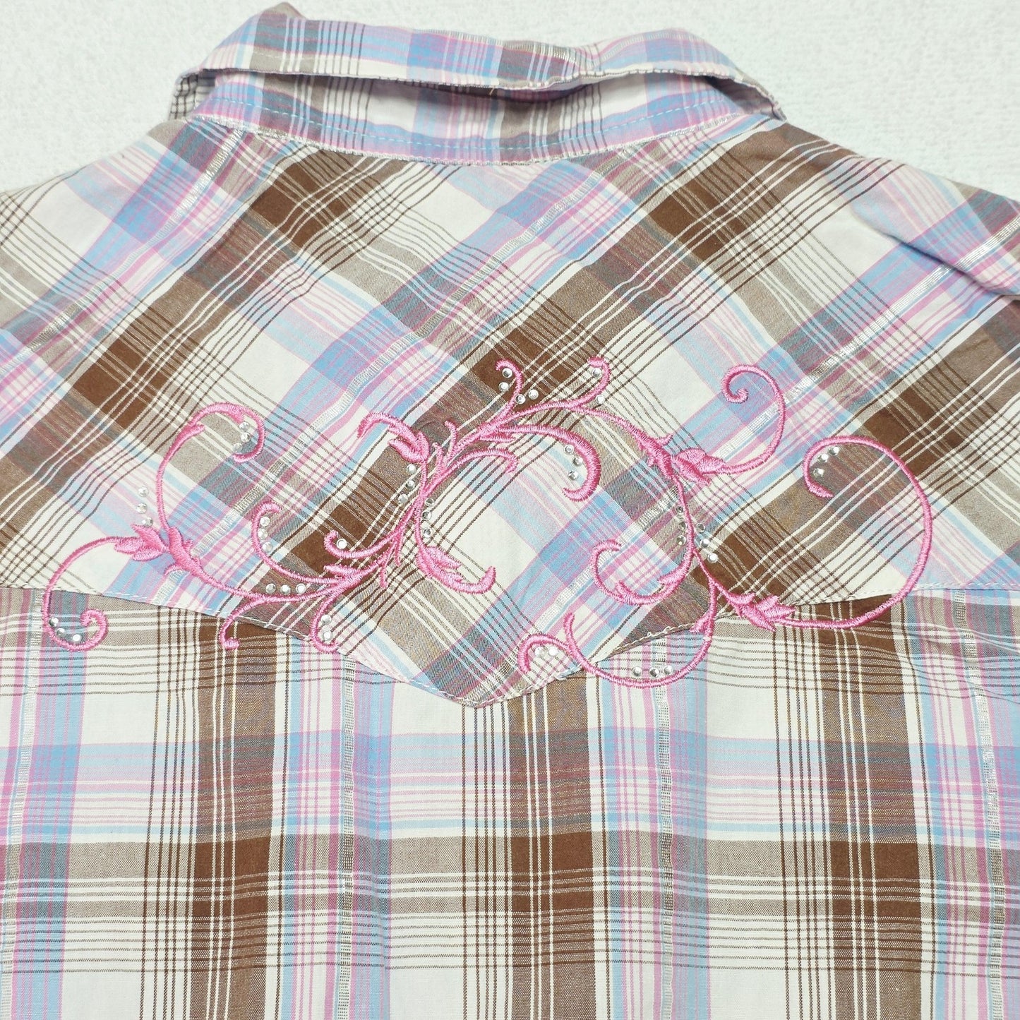 Ransom Ranch Shirt Women's M Brown Long Sleeve Button Up Western Embroidered