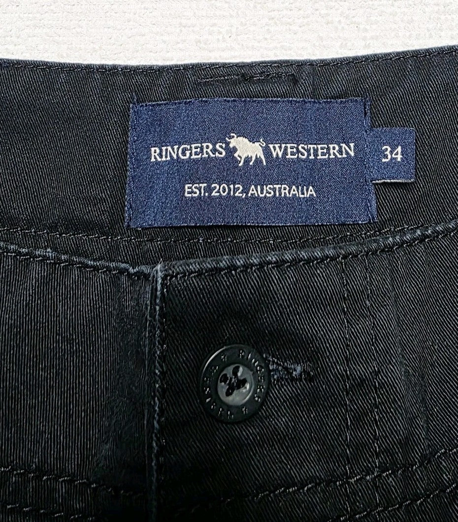 Ringers Western Shorts Men's 34 Navy Cargo Cotton Canvas Workwear Pockets