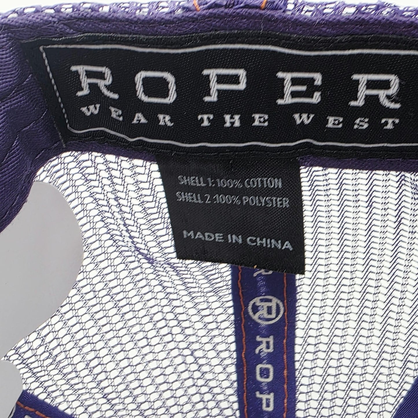 Roper Womens Trucker Cap Hat One Size Purple Orange Leopard Print Mesh Ponytail