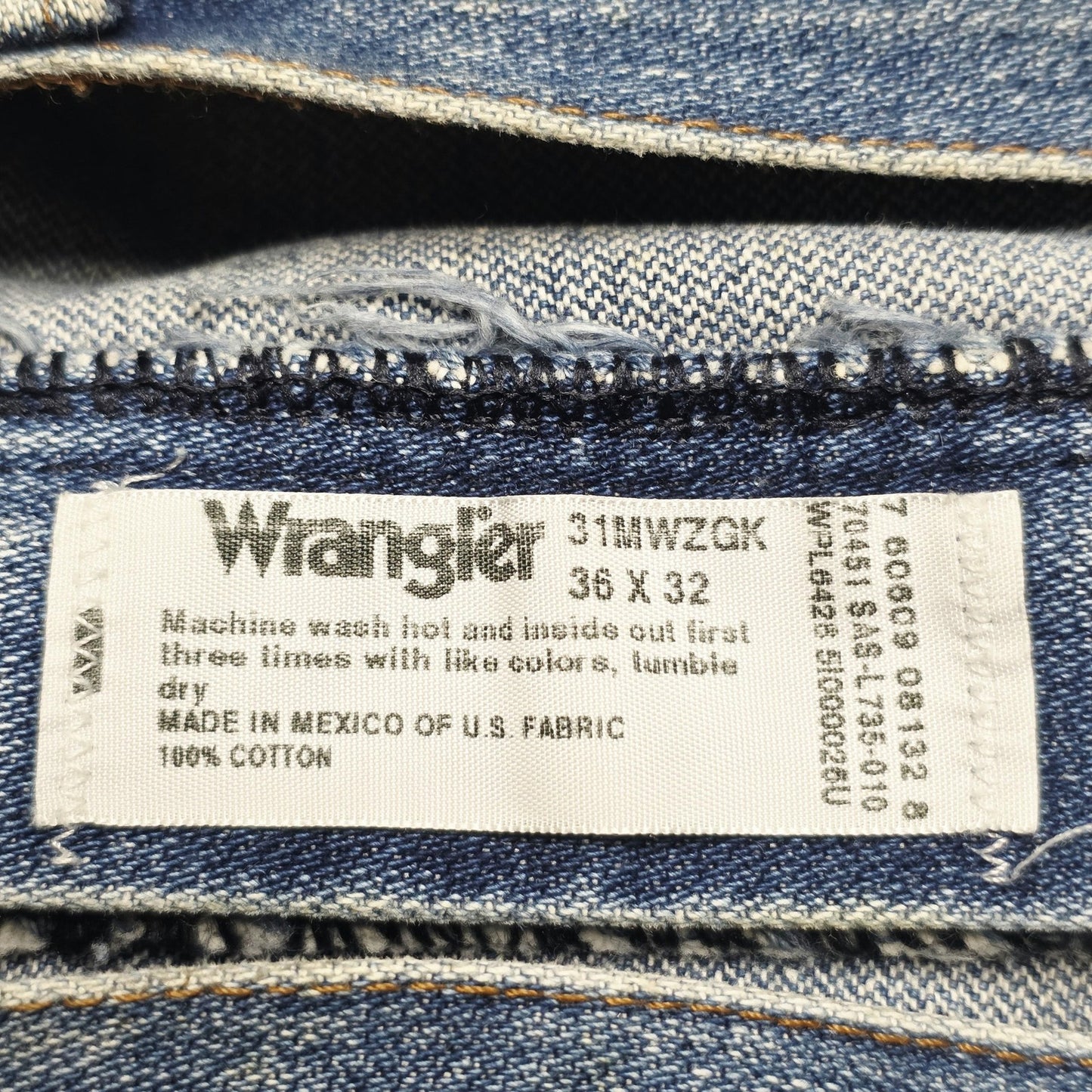 Wrangler Jeans Mens 36x25 Blue Straight Relaxed 100% Cotton Denim Cowboy 31MWZGK