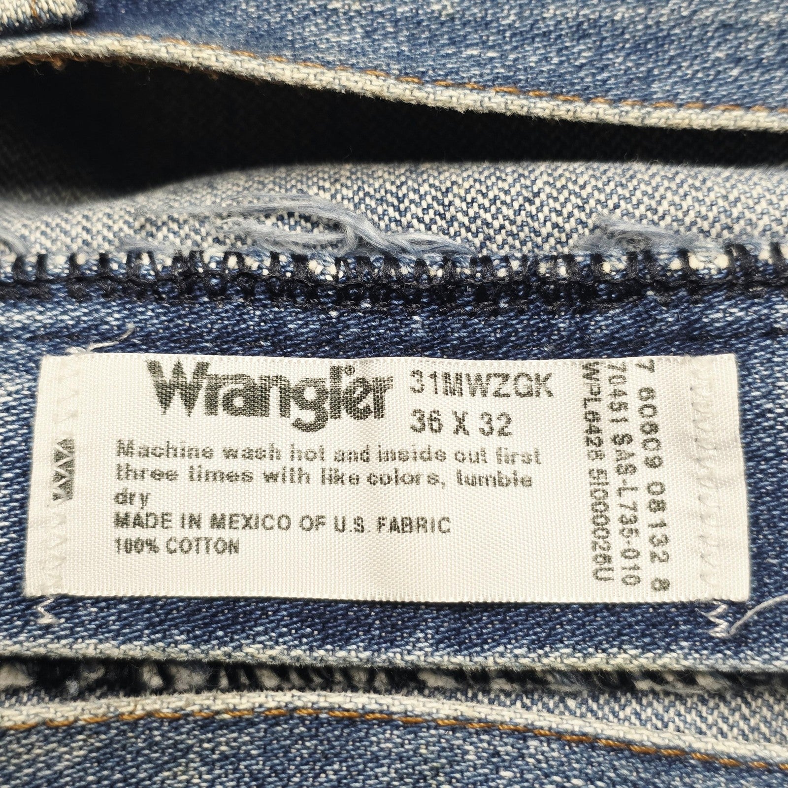 Wrangler Jeans Mens 36x25 Blue Straight Relaxed 100% Cotton Denim Cowboy 31MWZGK
