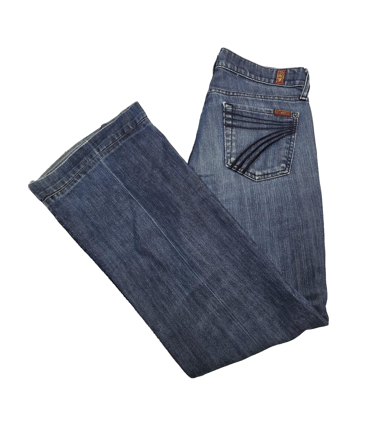 7 For All Mankind Jeans Women's 26 x 30 Blue Dojo Wide Leg Stretch Denim