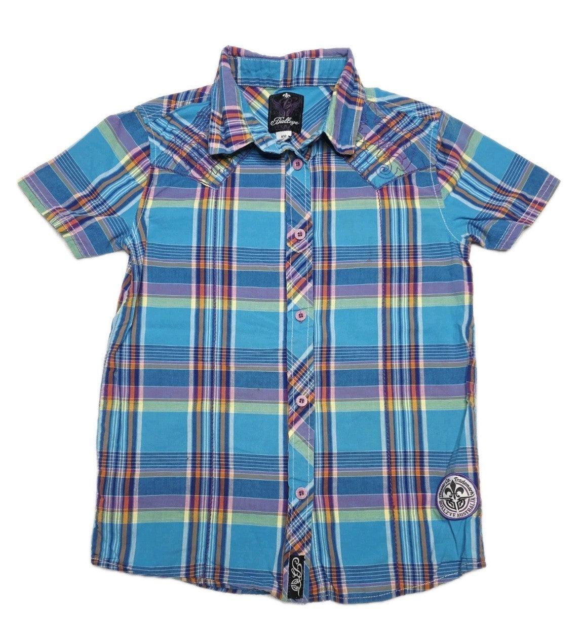Bullzye Western Short Sleeve Shirt Girls Size 12