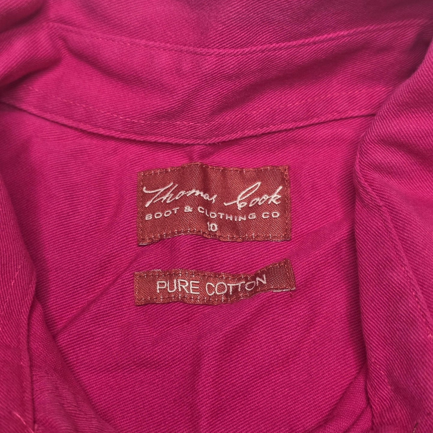Thomas Cook Shirt Women's 10 Pink Long Sleeve Button Up Cotton Casual Top