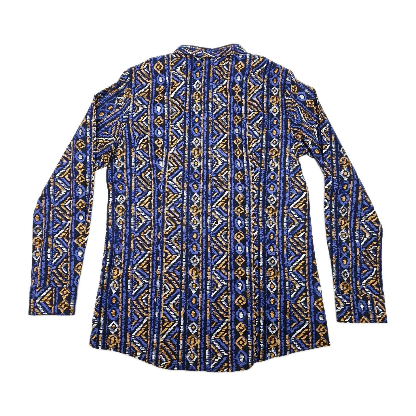 Cruel Girl Shirt Girls 12 Blue Long Sleeve Button Up Cotton Geometric Print