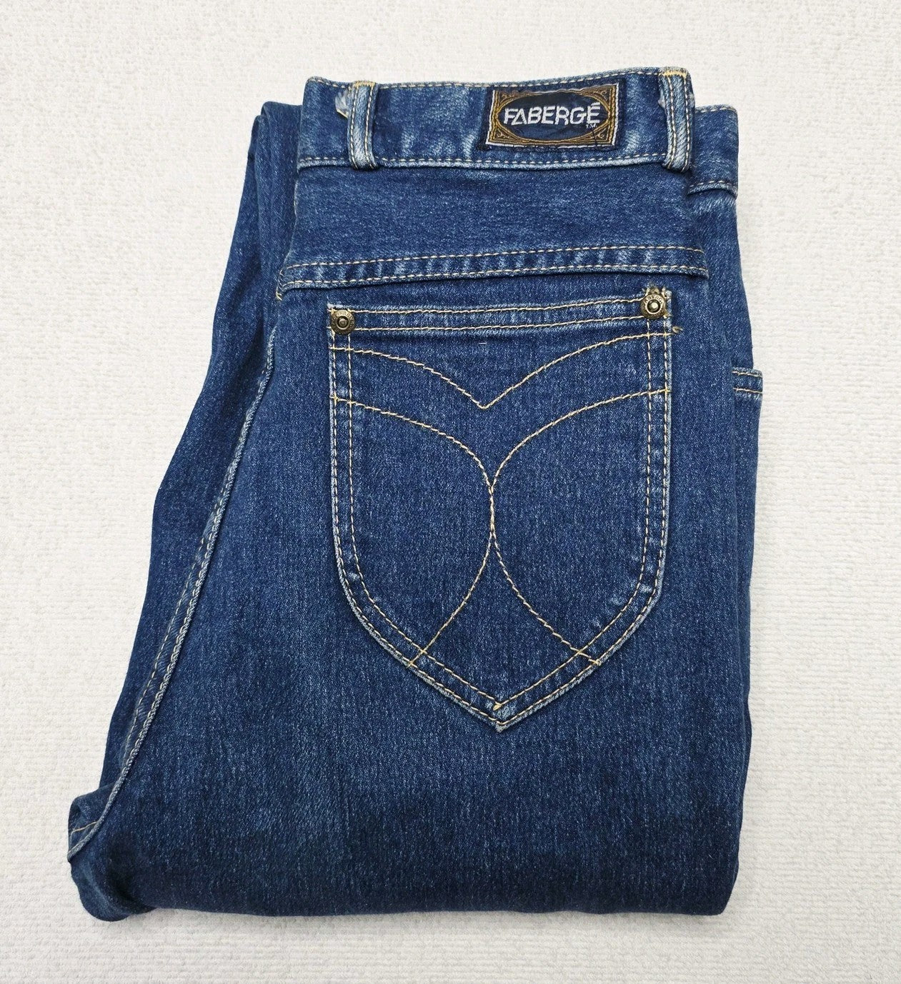 Faberge Jeans Women's 10 Blue High Rise Tapered Ankle Zip Pockets Vintage