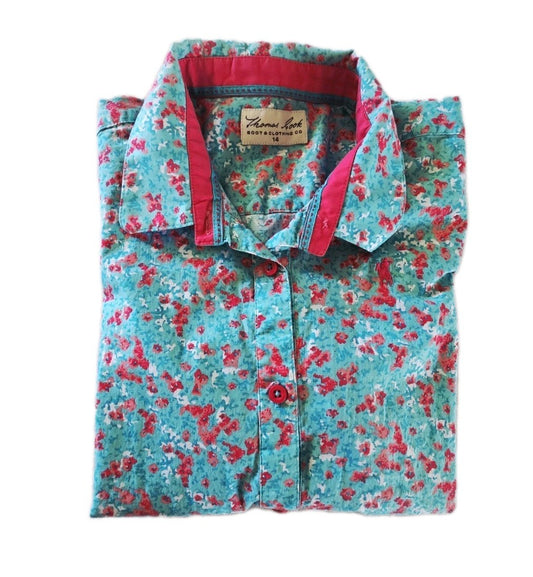 Thomas Cook Western Rodeo Short Sleeve Shirt Girls Size 14