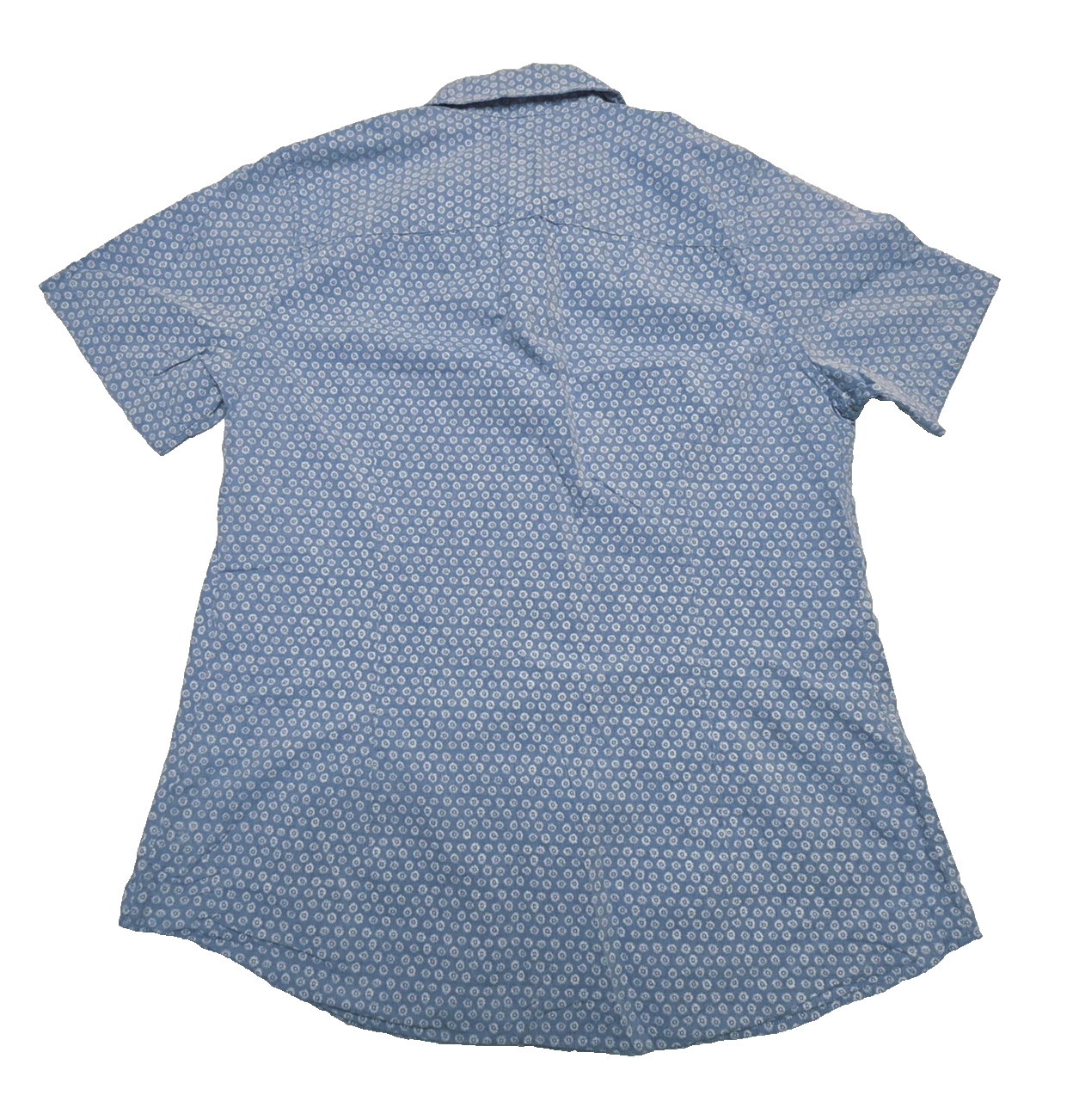 R.M. Williams Shirt Women's 12 Blue Short Sleeve Button Up Cotton Floral Print