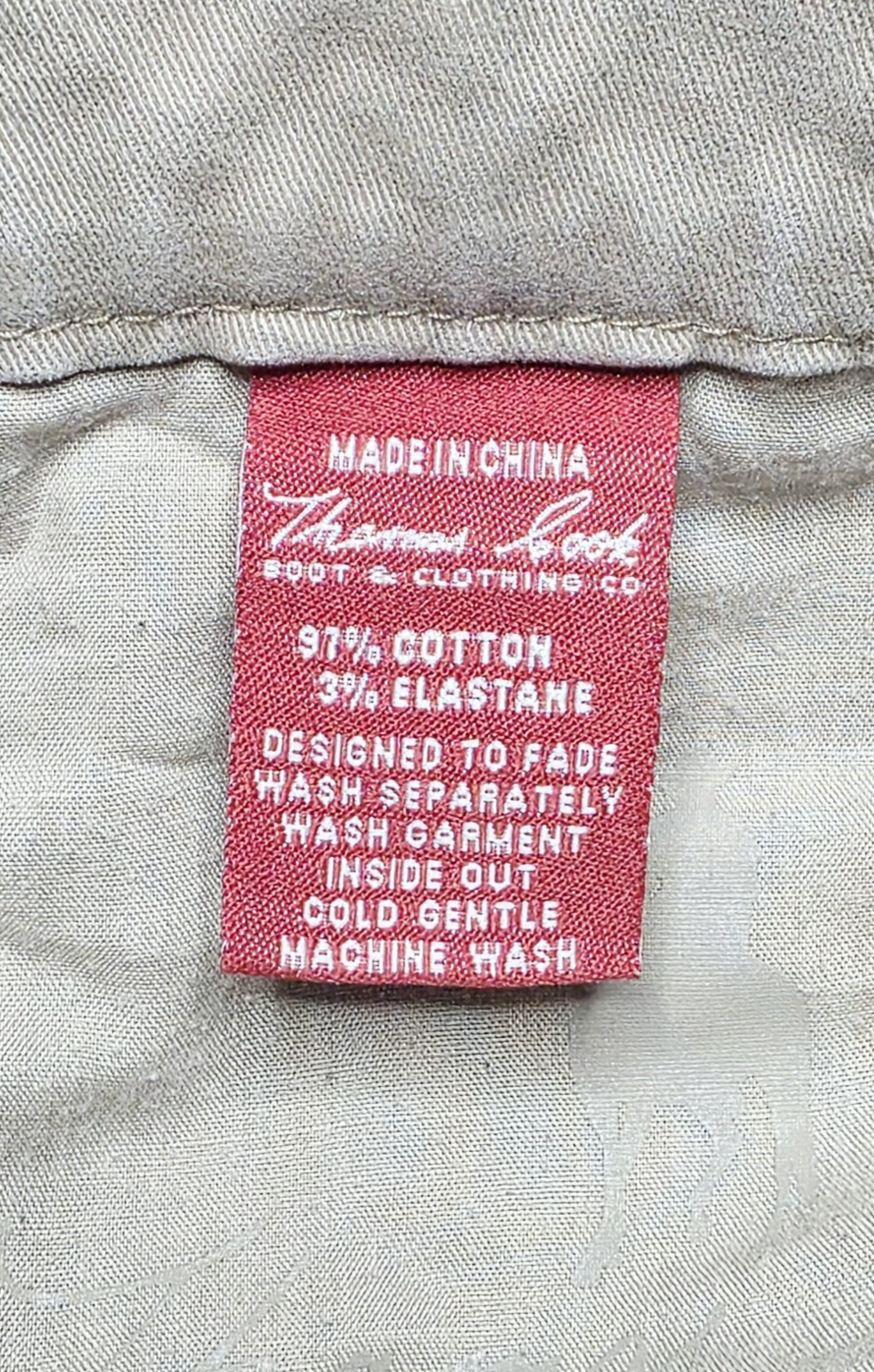 Thomas Cook Jeans Men's 42x31 Beige Khakis Stretch Zip Fly Comfort Waist