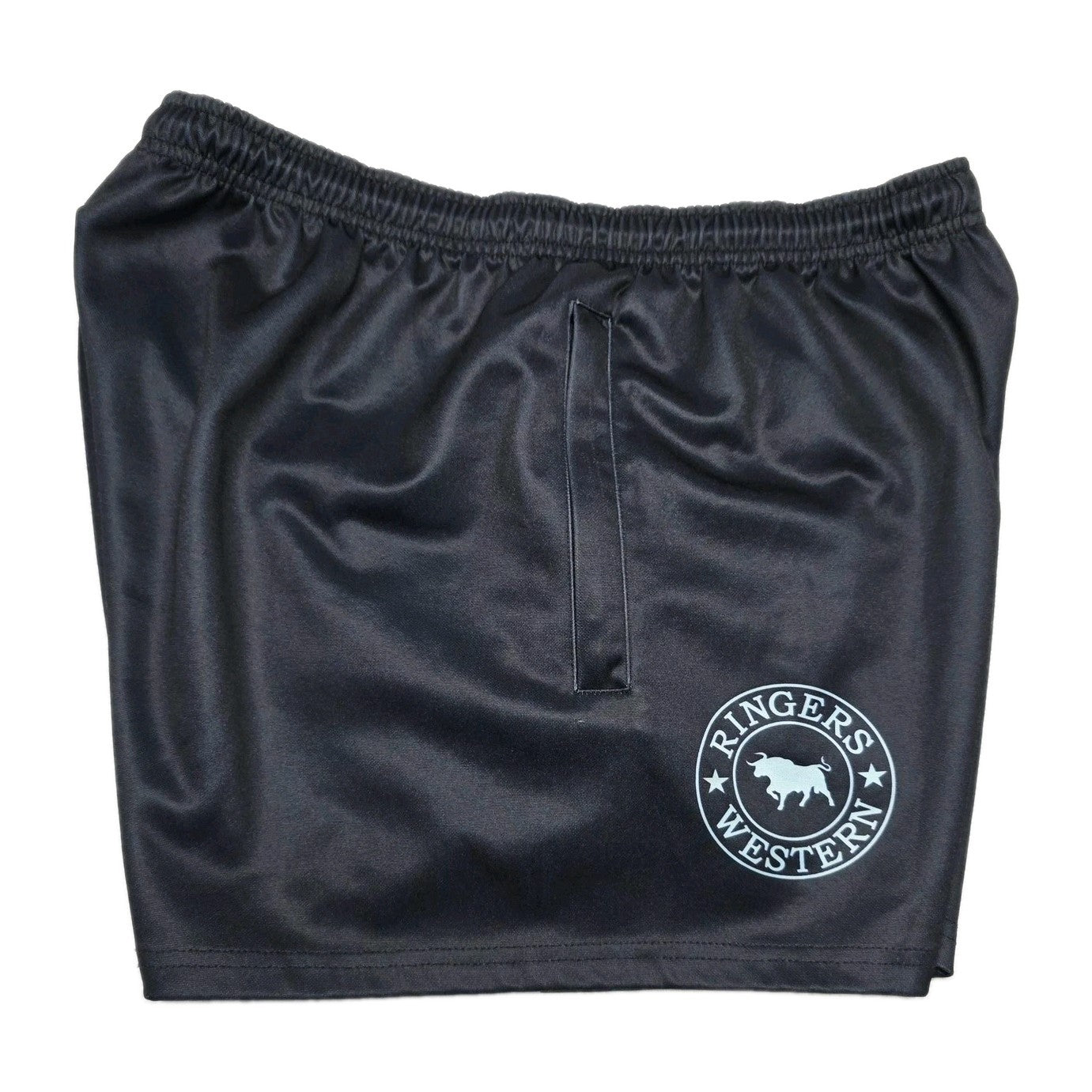 Ringers Western Shorts Men's 30 Navy Athletic Sweat Elastic Waist Logo Summer